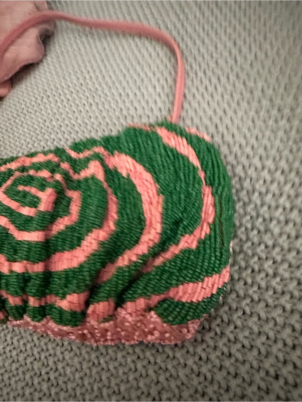 Staud Beaded Bean Emerald Quartz Acid Swirl Clutch Mini Bag - Picture 9 of 15